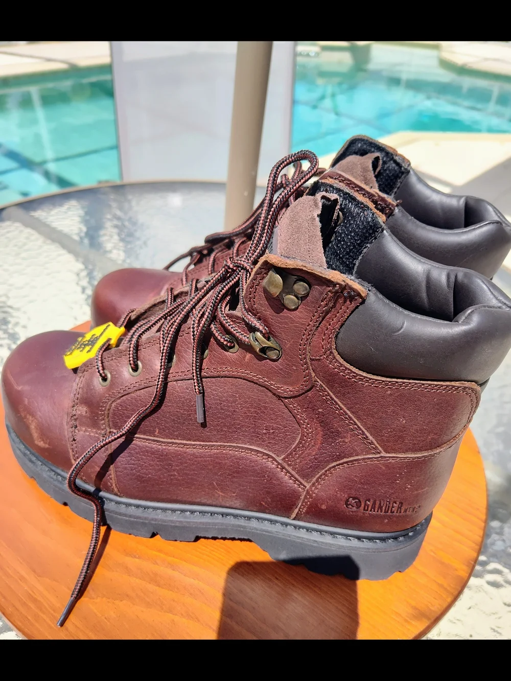 Gander Mountain Brown Leather Composite-Toe Men's Work Boots Sz 10W NWT